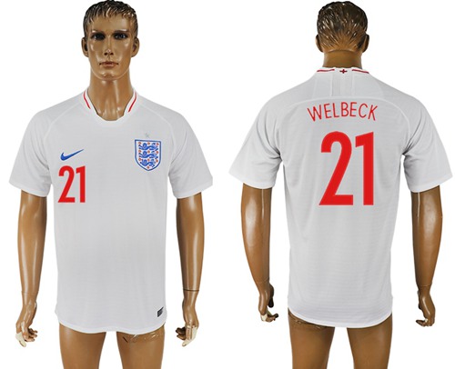 England #21 Welbeck Home Thai Version Soccer Country Jersey - Click Image to Close